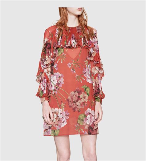 gucci silk dress with flowers